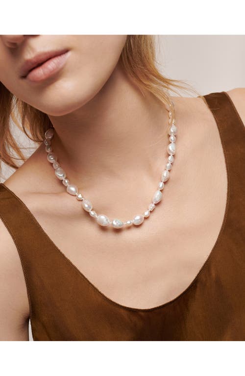 Monica Vinader Nura Reef Irregular Freshwater Pearl Necklace In Neutral