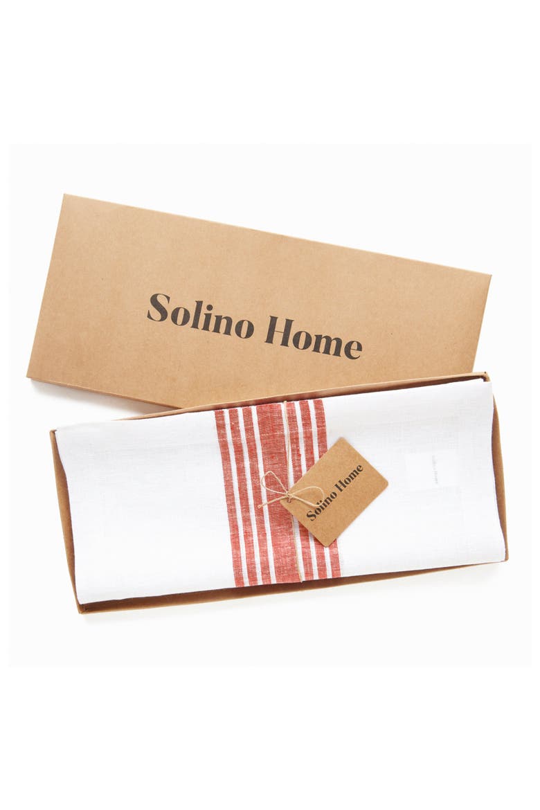 Linen Table Runner - Farmhouse, Alternate, color, Red and White