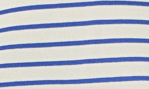 English Factory Stripe Puff Sleeve Stretch Cotton Top In White