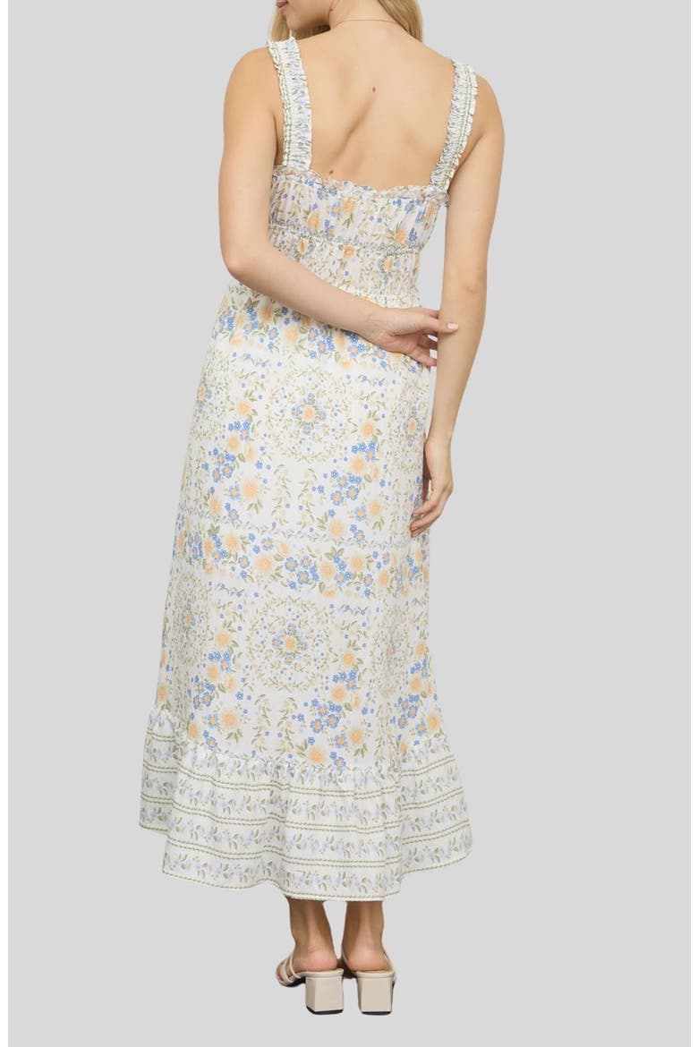 Floral Midi Dress, Alternate, color, BLUE MULTI