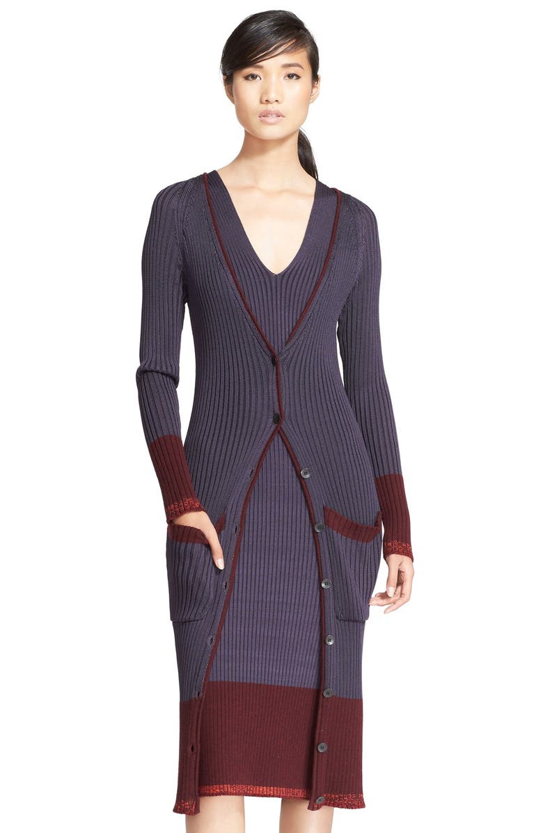 rag & bone 'Kristin' Long Colorblock Cardigan, Main, color, 