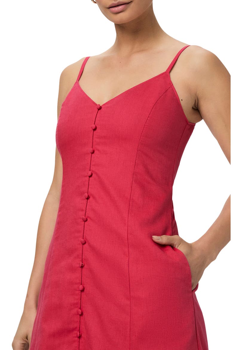 Modena Linen & Cotton Midi Sundress, Alternate, color, PETUNIA