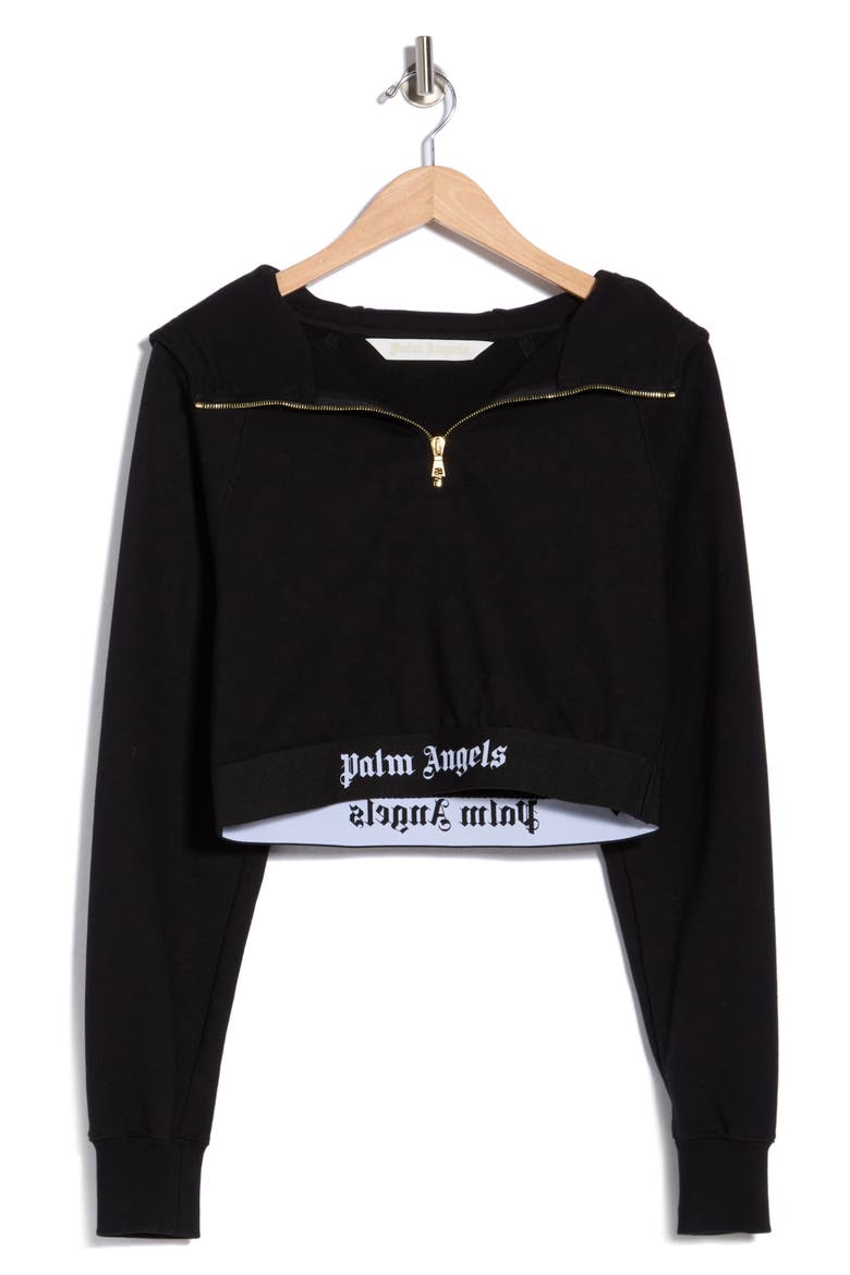 Half-Zip Hooded Sweatshirt, Alternate, color, BLACK