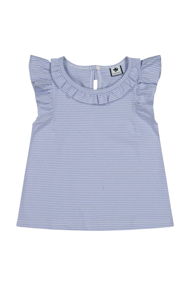 Colette Flutter Sleeve Top Cornflower Blue Mini Stripe, Main, color, Cornflower Blue Mini Stripe