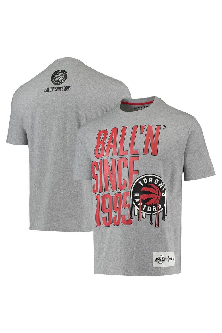 Men's BALL'N Heathered Gray Toronto Raptors Since 1995 T-Shirt, Main, color, Heather Gray