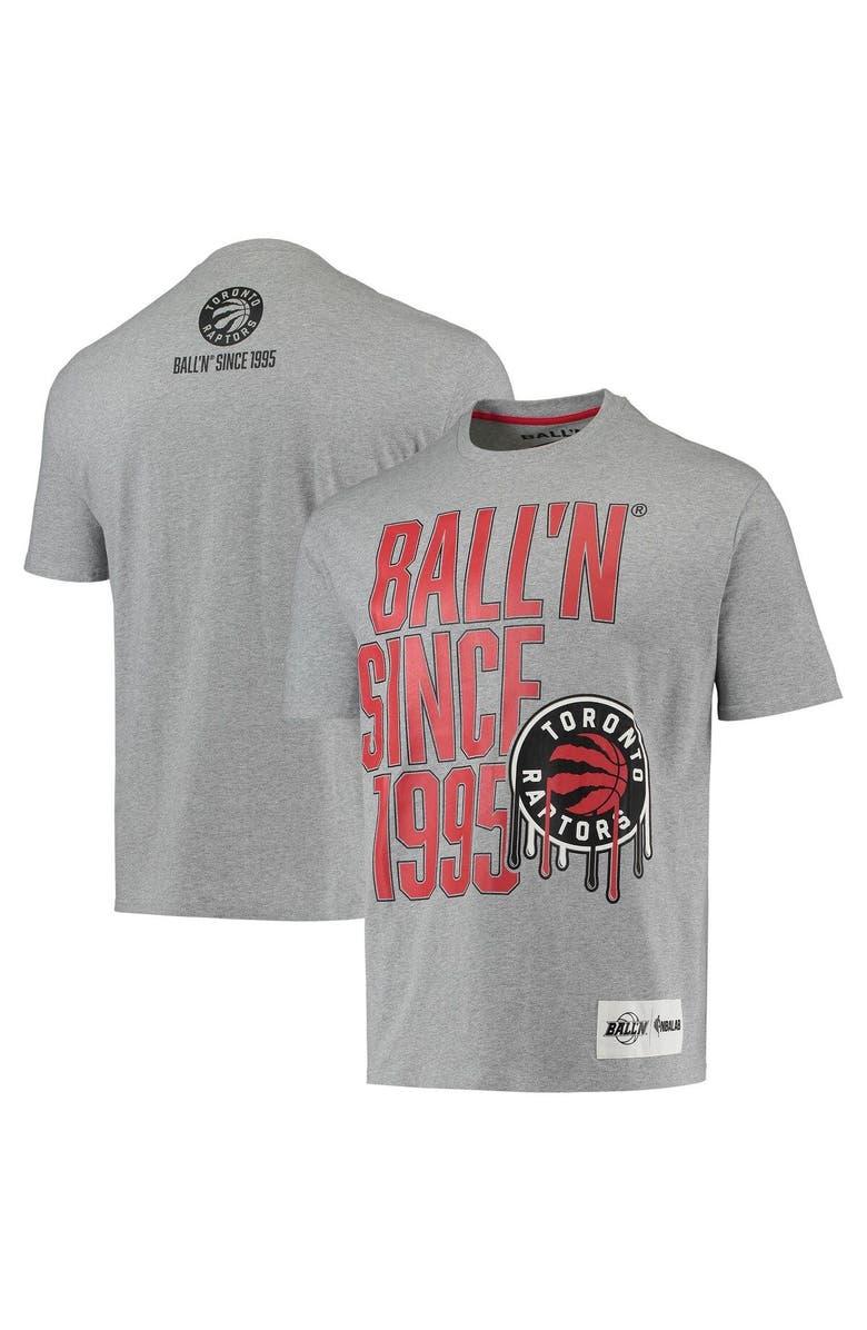 BALL'N Men's BALL'N Heathered Gray Toronto Raptors Since 1995 T-Shirt, Main, color, Heather Gray