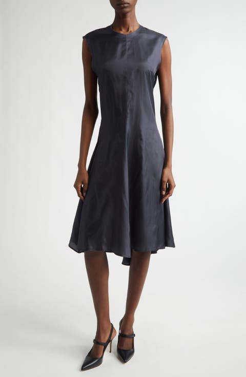 Ziggy Raw Edge Satin A-Line Dress
