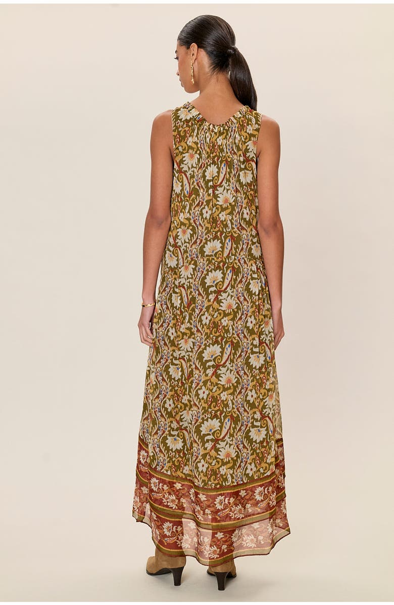 Rebecca Taylor Isha Printed Dress, Alternate, color, Pesto Combo