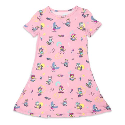 Kids' Skater Kitty Short Sleeve Dress (Baby)