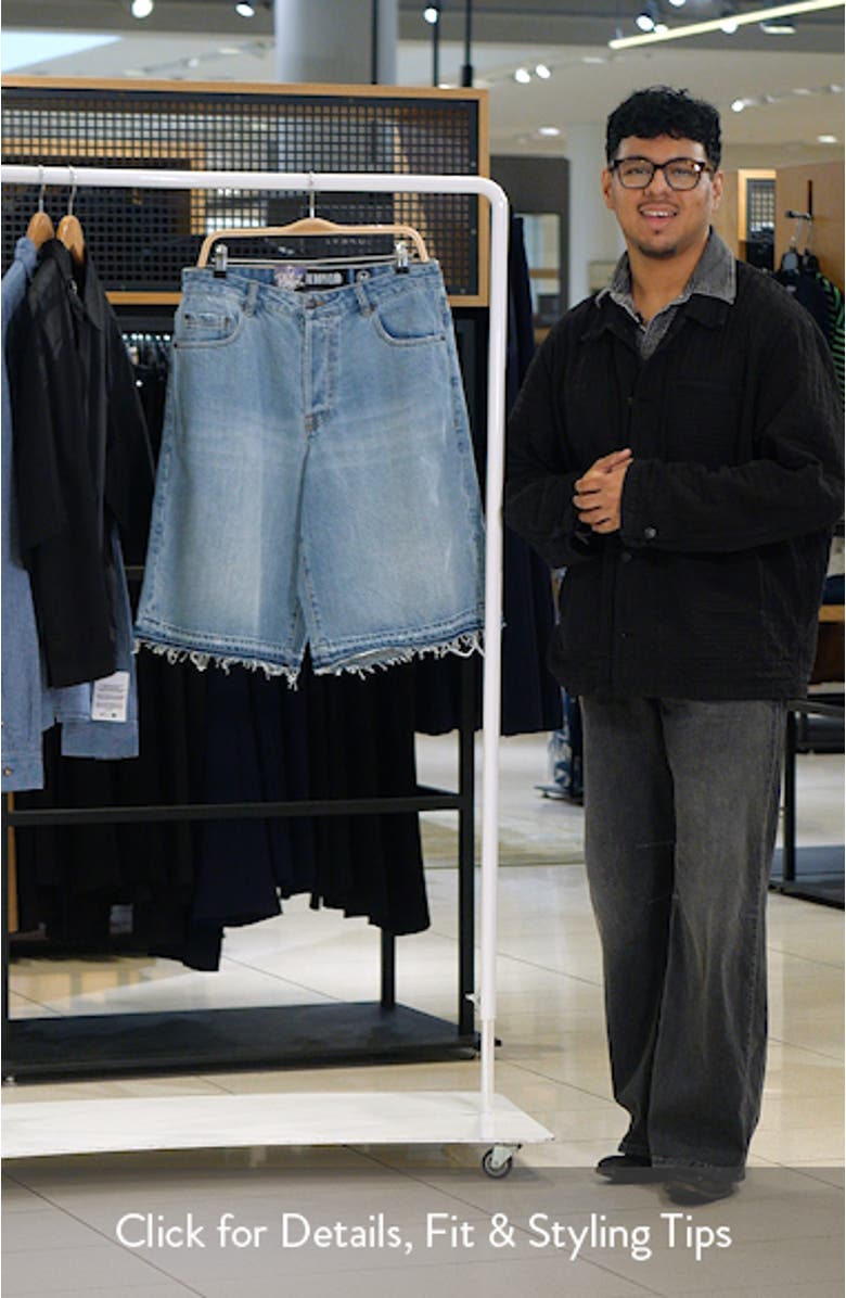 Lunar Raw Hem Denim Shorts, sales video thumbnail