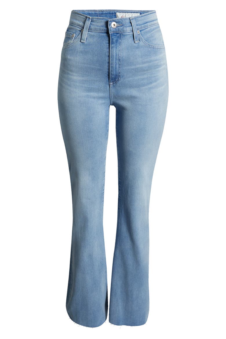 Madi High Waist Raw Hem Flare Jeans, Alternate, color, 24 YEARS LOOKING GLASS