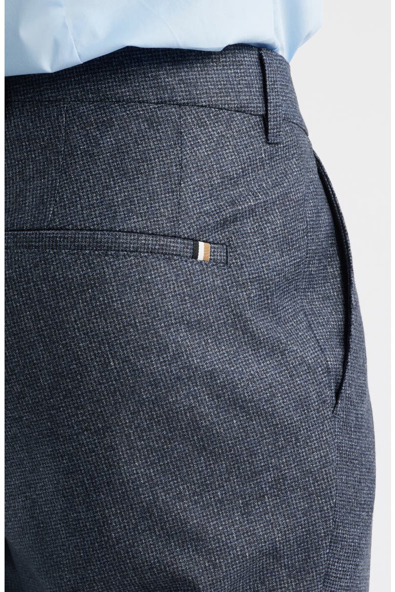 Genius Slim Fit Flat Front Microcheck Brushed Wool Dress Pants, Alternate, color, OPEN BLUE