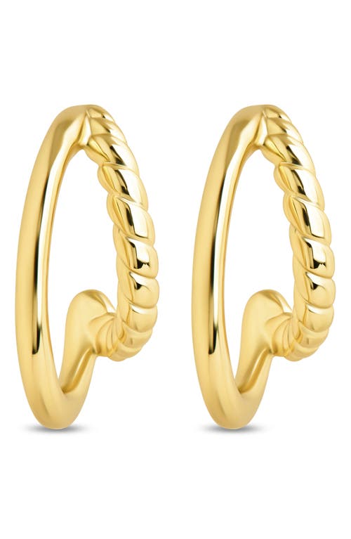 Sterling Forever Arcadia Double Row Huggie Hoop Earrings In Gold