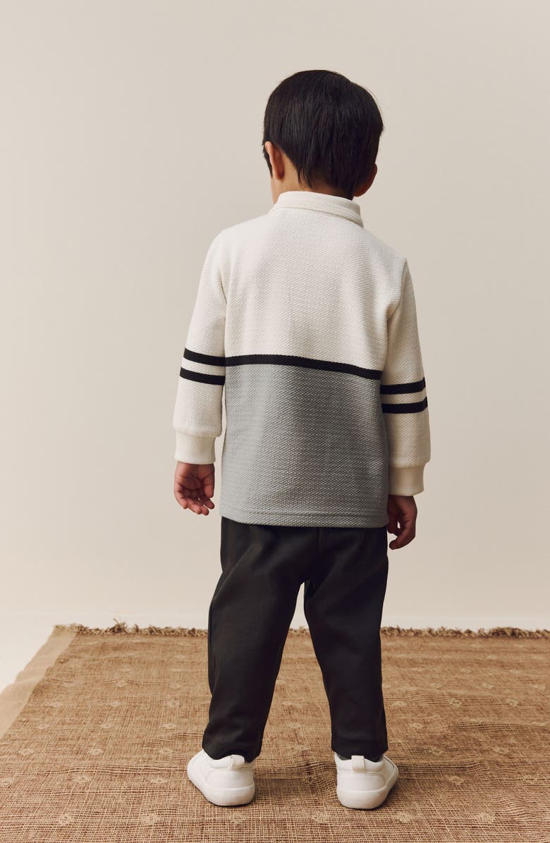 NEXT Kids' Colorblock Cotton Polo & Piped Joggers Set, Alternate, color, White