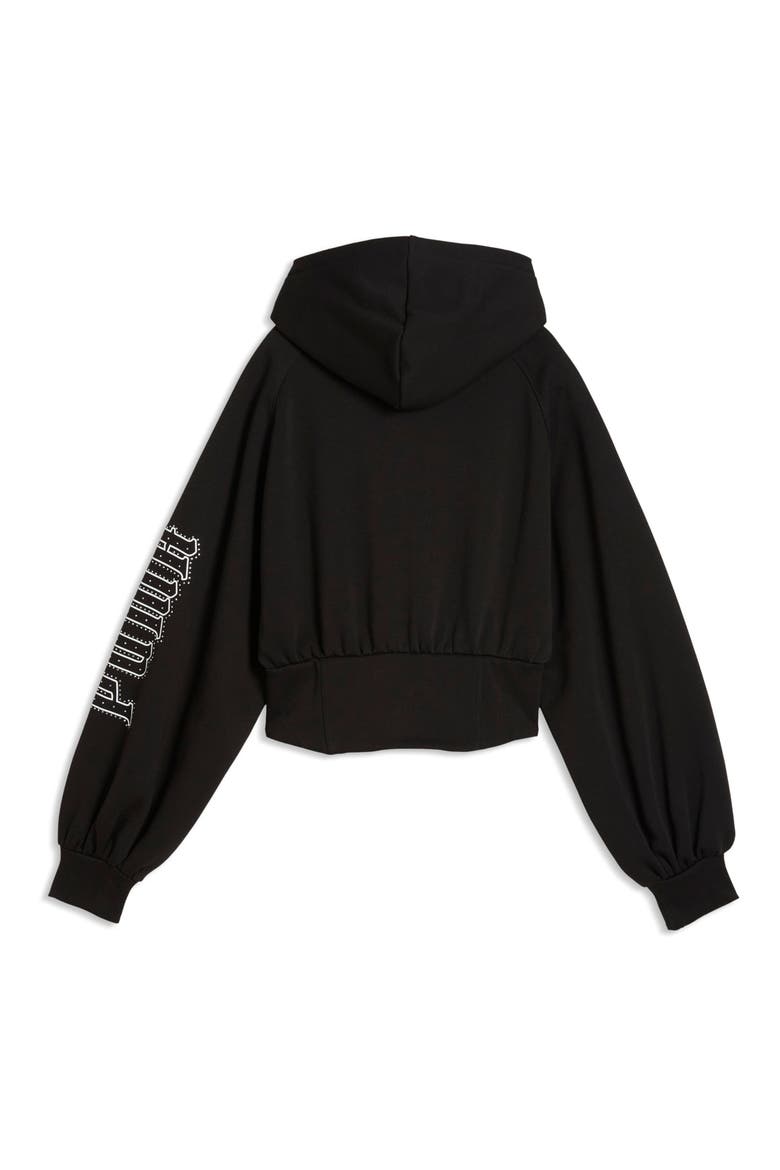 Street Glam Studded Cotton Blend Hoodie, Alternate, color, PUMA BLACK