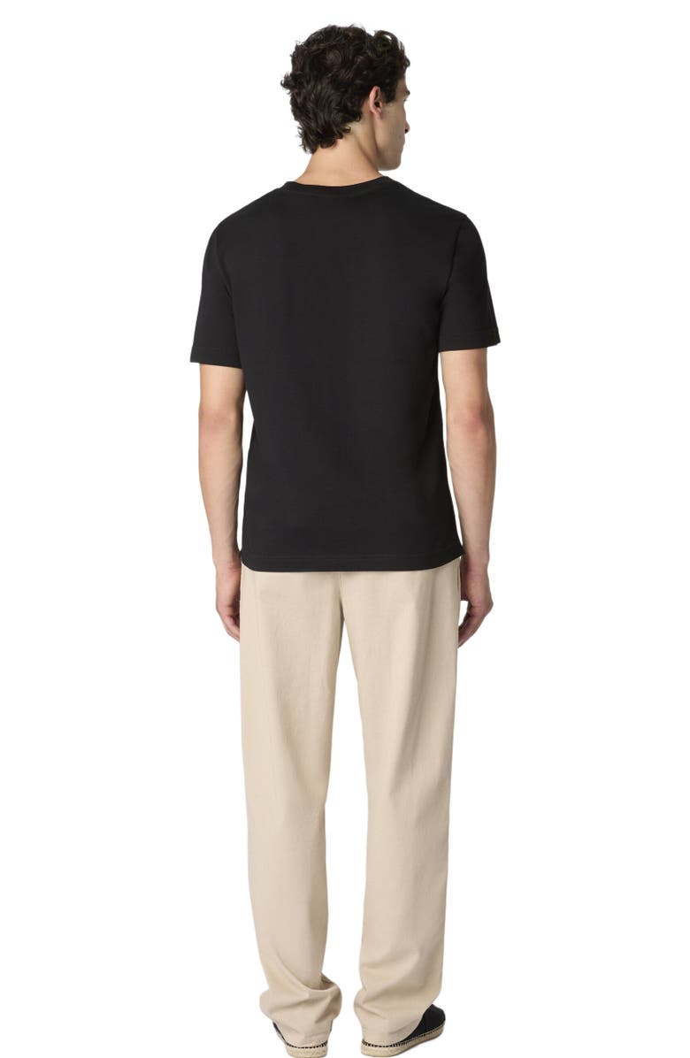 Missoni Crew Neck T-shirt In Cotton With Embroidery And Logo, Alternate, color, Black
