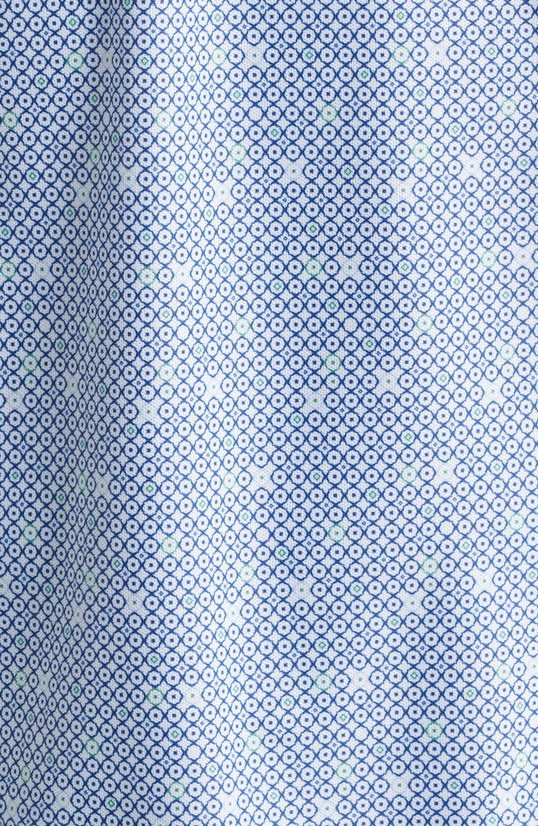 Peter Millar Santiago Geo Print Performance Piqué Golf Polo, Alternate, color, White/ Sport Navy