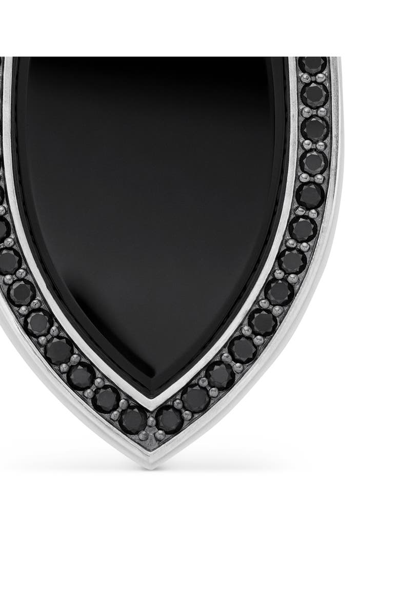 David Yurman Men's Shield Amulet with Diamonds, Alternate, color, Sterling Silver/ Black Onyx