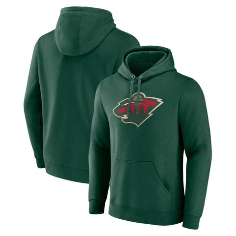 Men's Fanatics Branded Green Minnesota Wild Primary Logo Pullover Hoodie