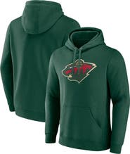 FANATICS Men's Fanatics Branded Green Minnesota Wild Primary Logo Pullover Hoodie