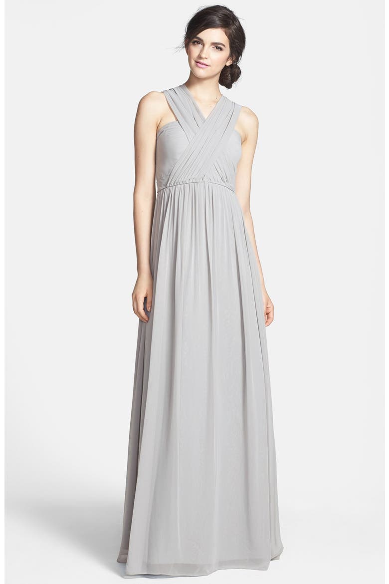 Aidan Convertible Strapless Chiffon Gown, Alternate, color, MINERAL