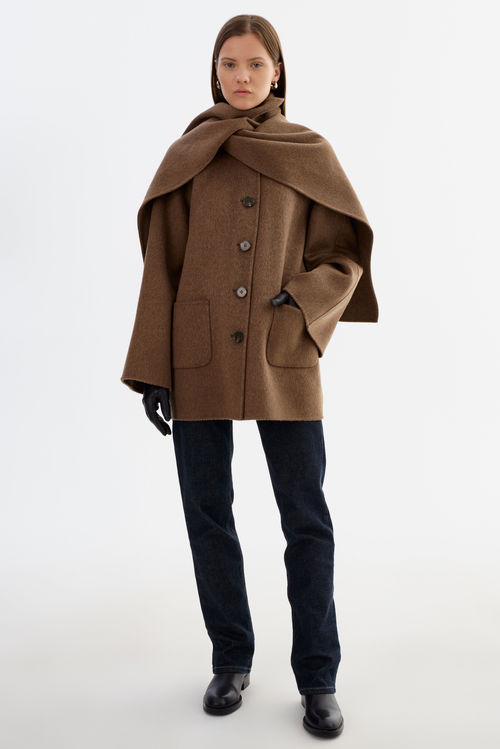 Lamarque Anca | Scarf Jacket In Brown