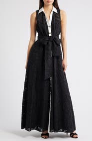 Julia Jordan Floral Burnout Sleeveless Gown