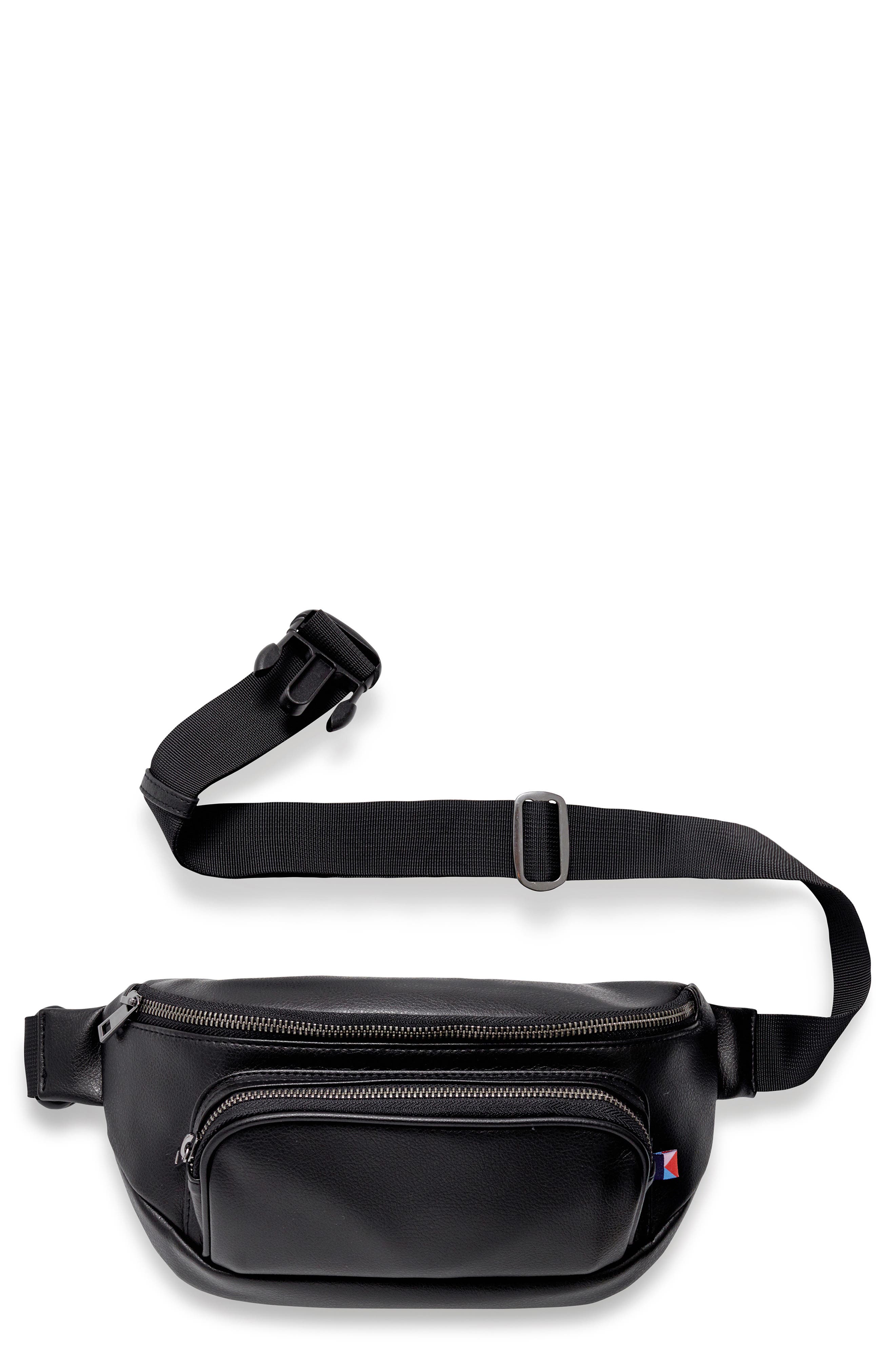 Kibou Faux Leather Diaper Belt Bag, Main, color, 