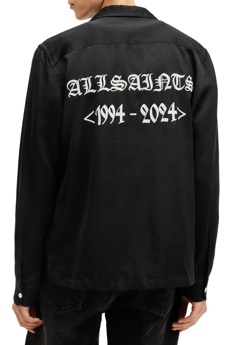 AllSaints Troya Logo Embroidered Utility Shirt, Alternate, color, 