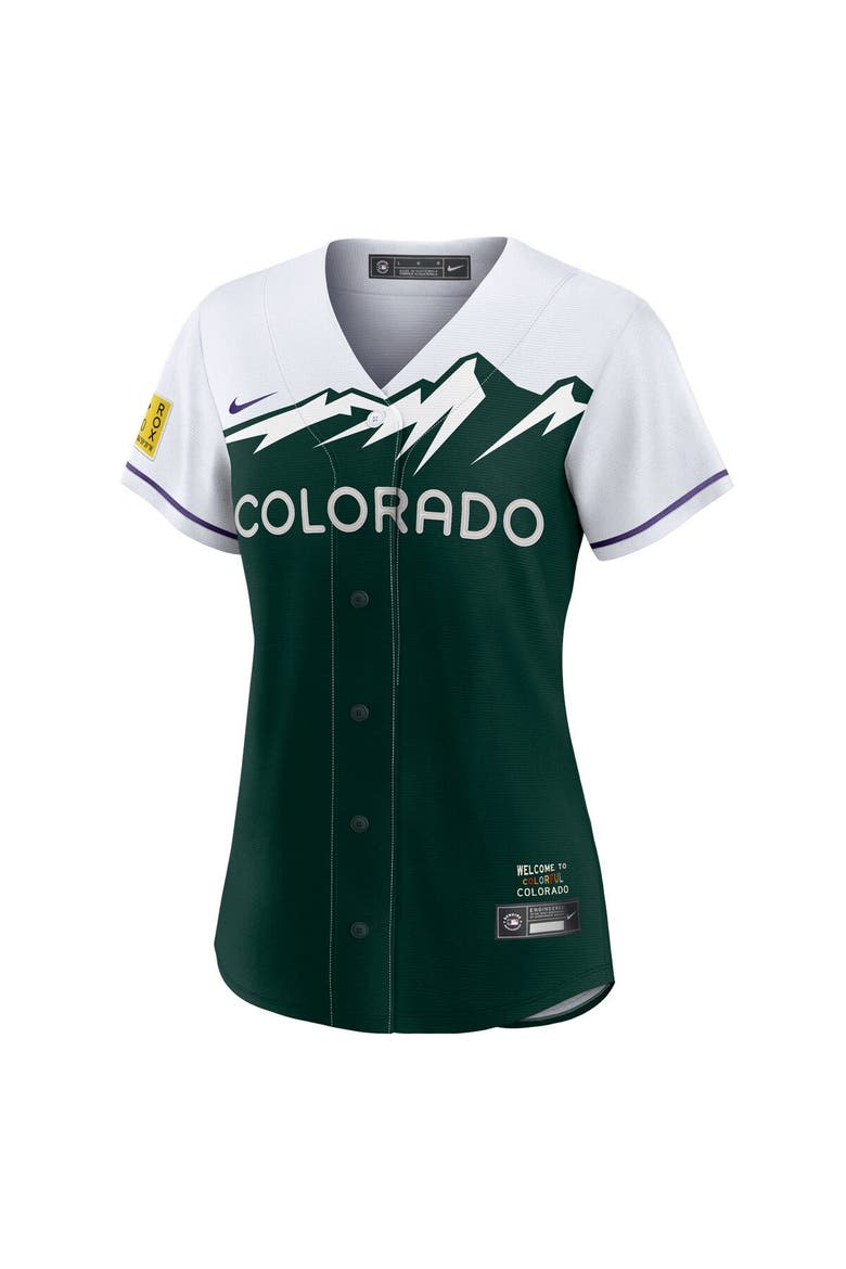 Women's Nike Charlie Blackmon White/Forest Green Colorado Rockies City Connect Replica Player Jersey, Alternate, color, White