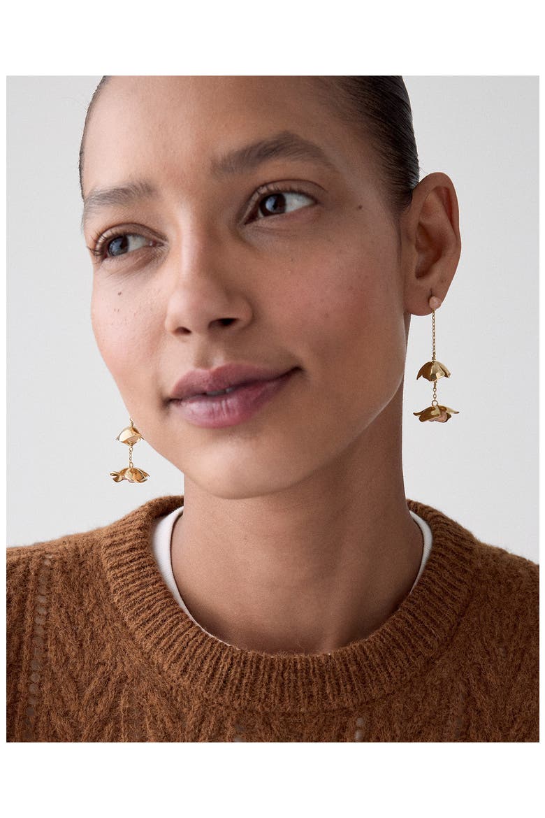 gilded garden linear drop earrings, Alternate, color, BLUSH