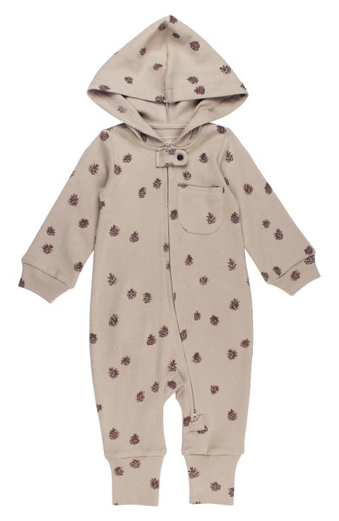 Print Organic Cotton Hooded Romper (Baby)