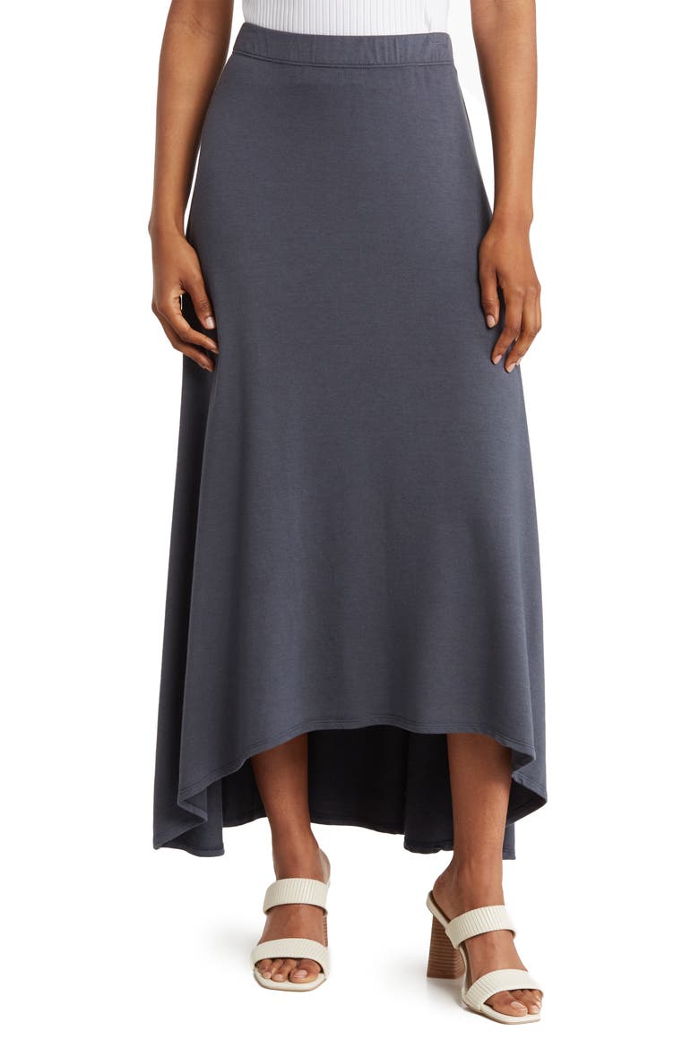 Asymmetric High-Low Skirt, Main, color, BLACK