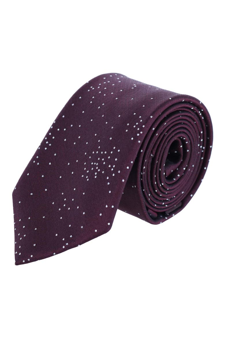 Dot Pattern Silk Blend Tie, Main, color, PURPLE