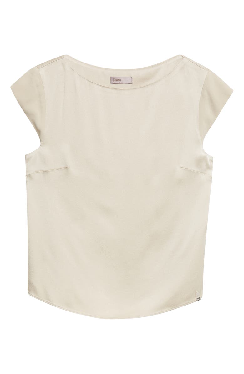 Herno Cap Sleeve Satin T-Shirt, Alternate, color, Chantilly
