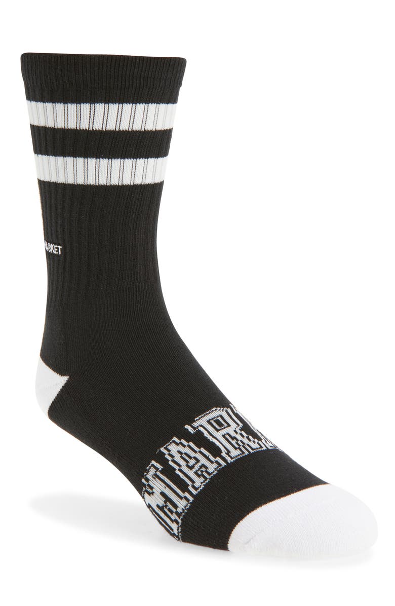 MARKET Core Stripe Crew Socks, Main, color, Black