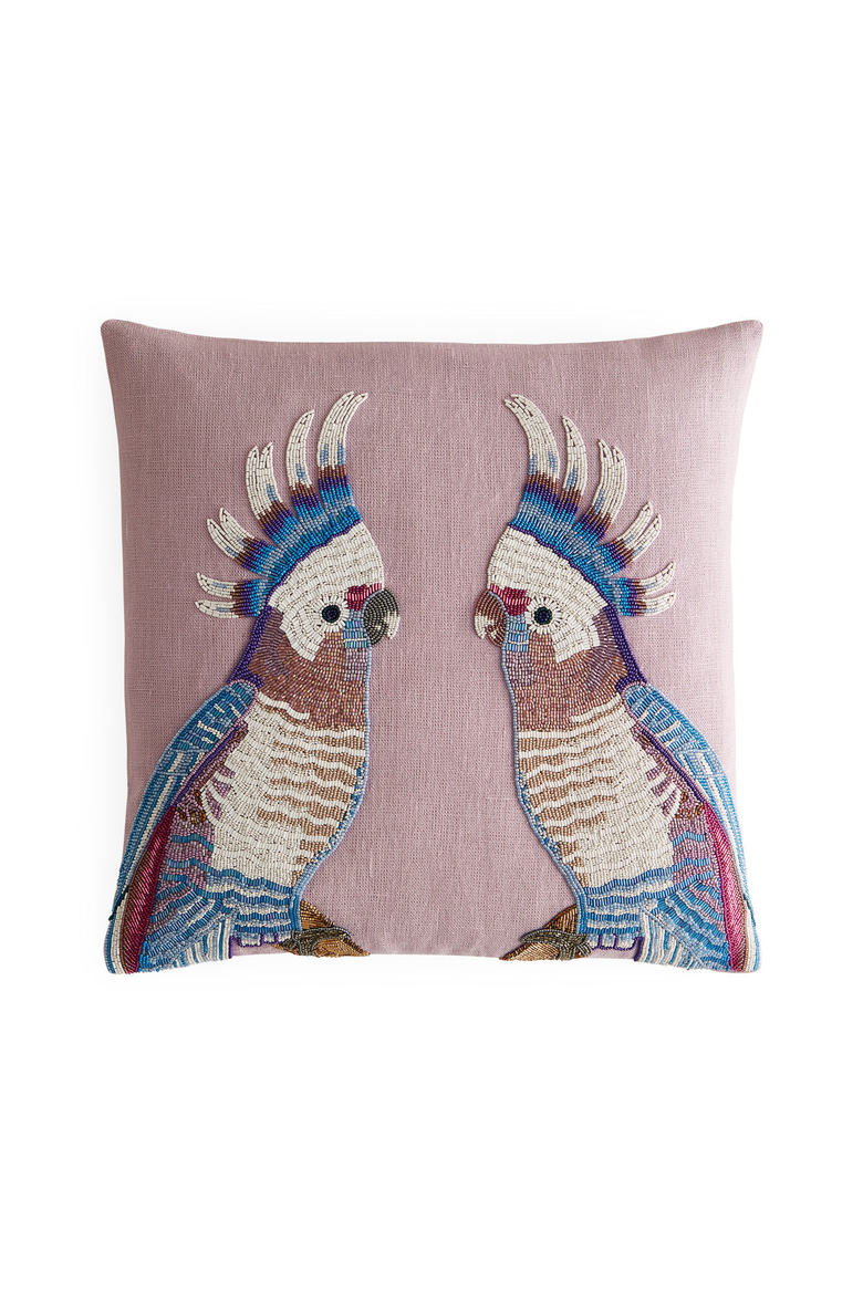 Parrots Beaded Pillow, Main, color, Parrots Beaded Design