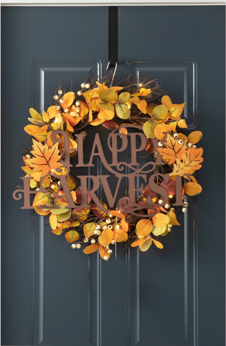Glitzhome Metal HAPPY THANKSGIVING HAPPY FALL Wall Decor, Alternate, color, Brown