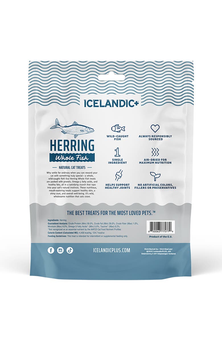 ICELANDIC+ Whole Fish Herring, 1oz Bag, Cat Treats, Pure Wild-Caught, Alternate, color, Multicolored