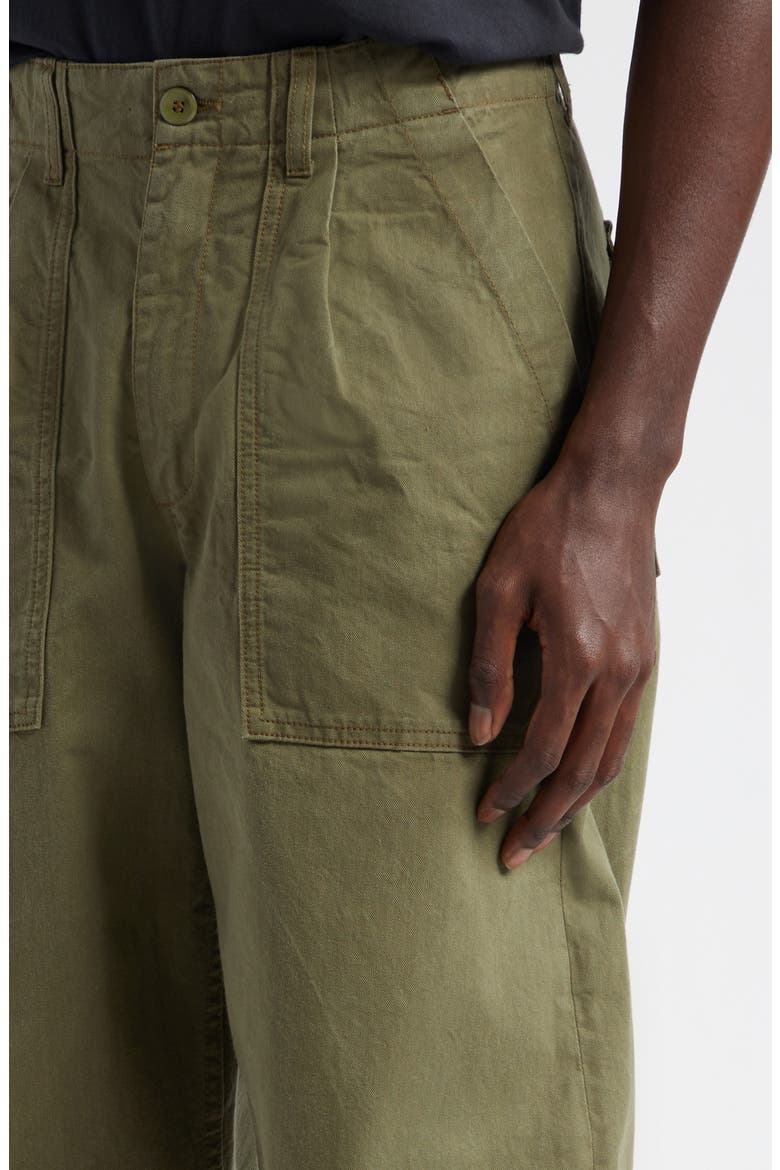 Pleated Cotton Twill Utility Pants, Alternate, color, ARMY GREEN