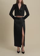 Contessa Mills Morgaine Mid-Rise Fluid Elegant Shiny Sateen Skirt