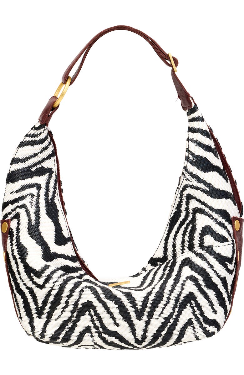 HAMMITT Tom Zip Medium Hobo Bag, Main, color, Zebra/ Brushed Gold