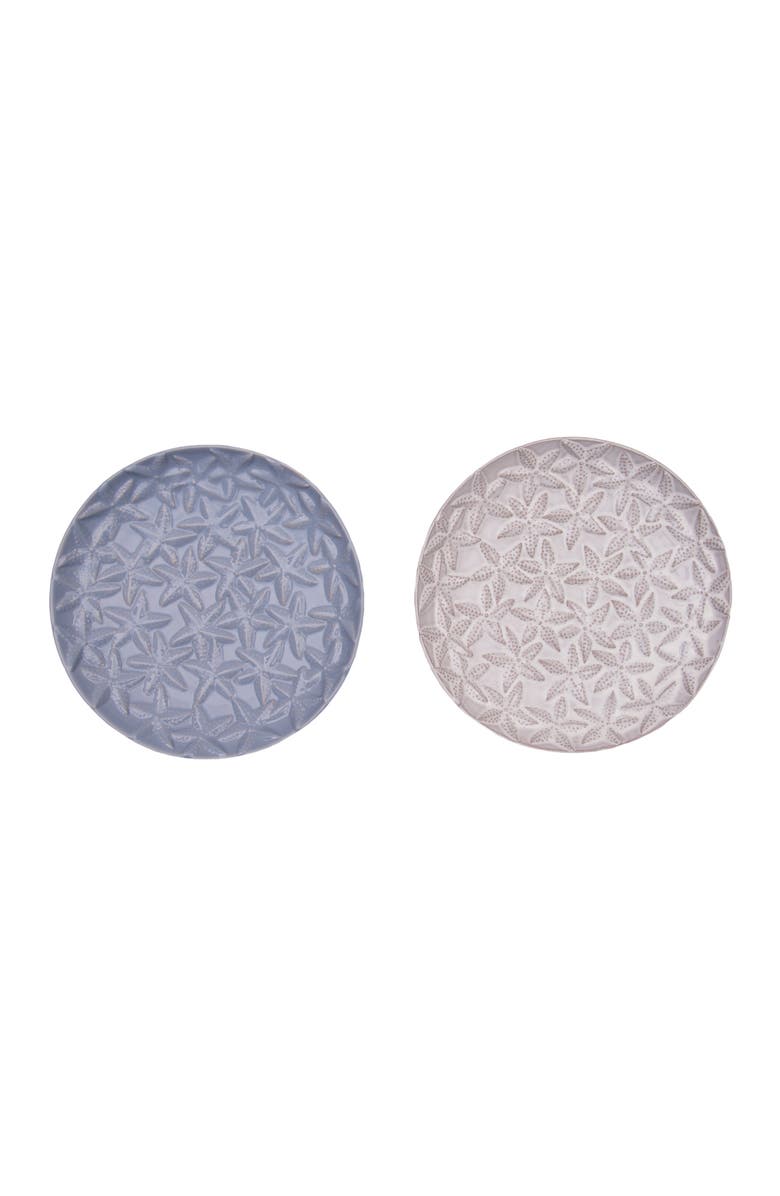Gallerie II Sea Star Embossed Coastal Serving Plates Assortment of 2, Main, color, Blue