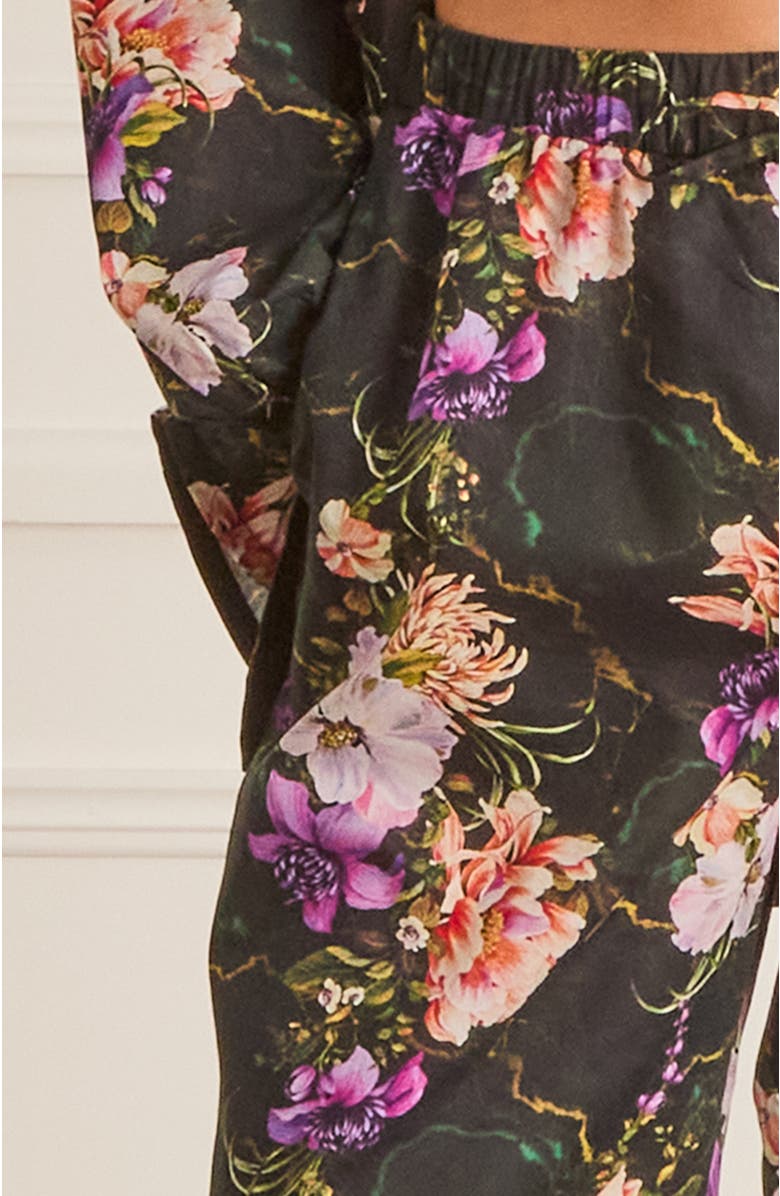 Aqua Blu High Waist Resort Pants, Alternate, color, Black Floral Print