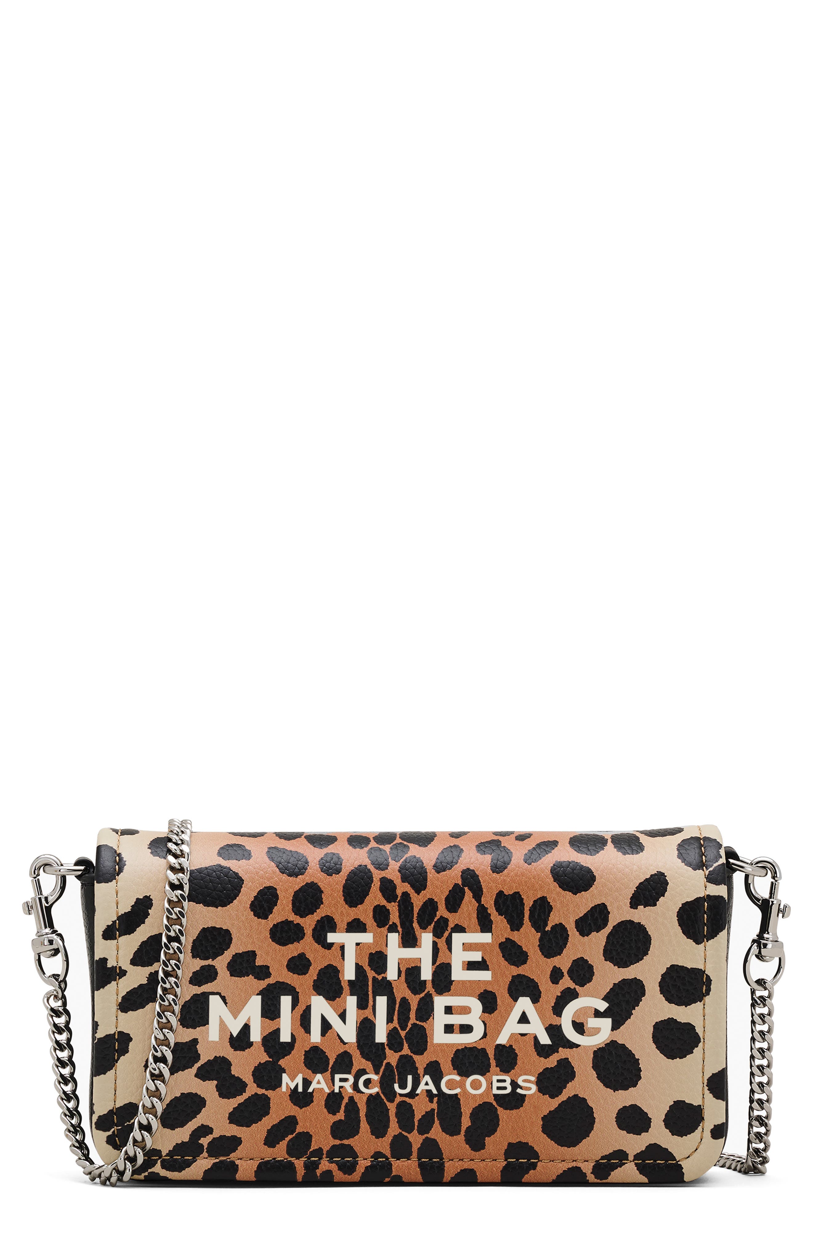 Marc Jacobs The Mini Cheetah Leather Crossbody Bag, Main, color, 