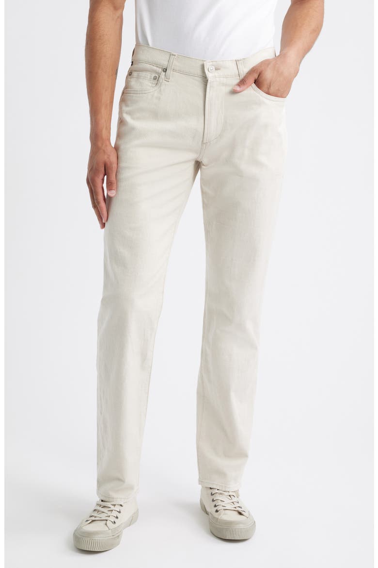 Elijah Relaxed Straight Stretch Linen & Cotton Pants, Main, color, NATURAL