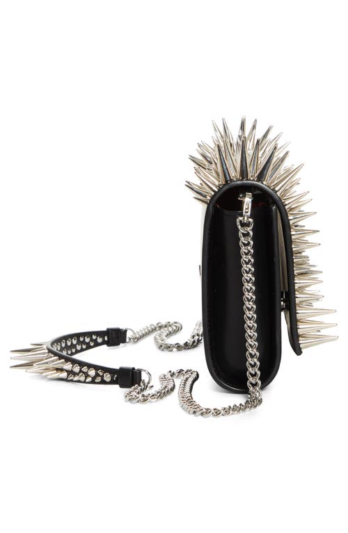 Christian Louboutin Paloma Spike Leather Clutch Bag In Bk65 Black/silver