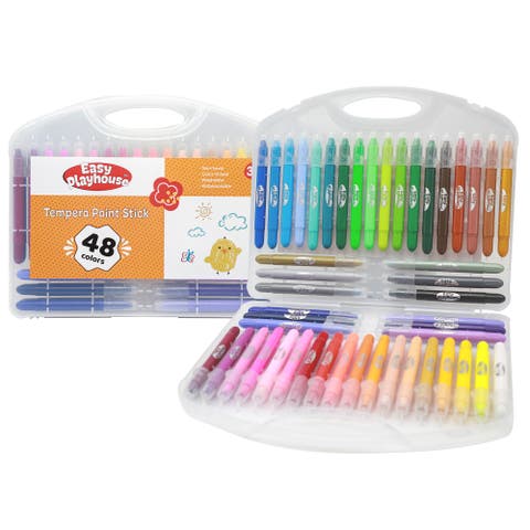 Tempera Paint Sticks 48 Pack, Vibrant Color Set, Nontoxic