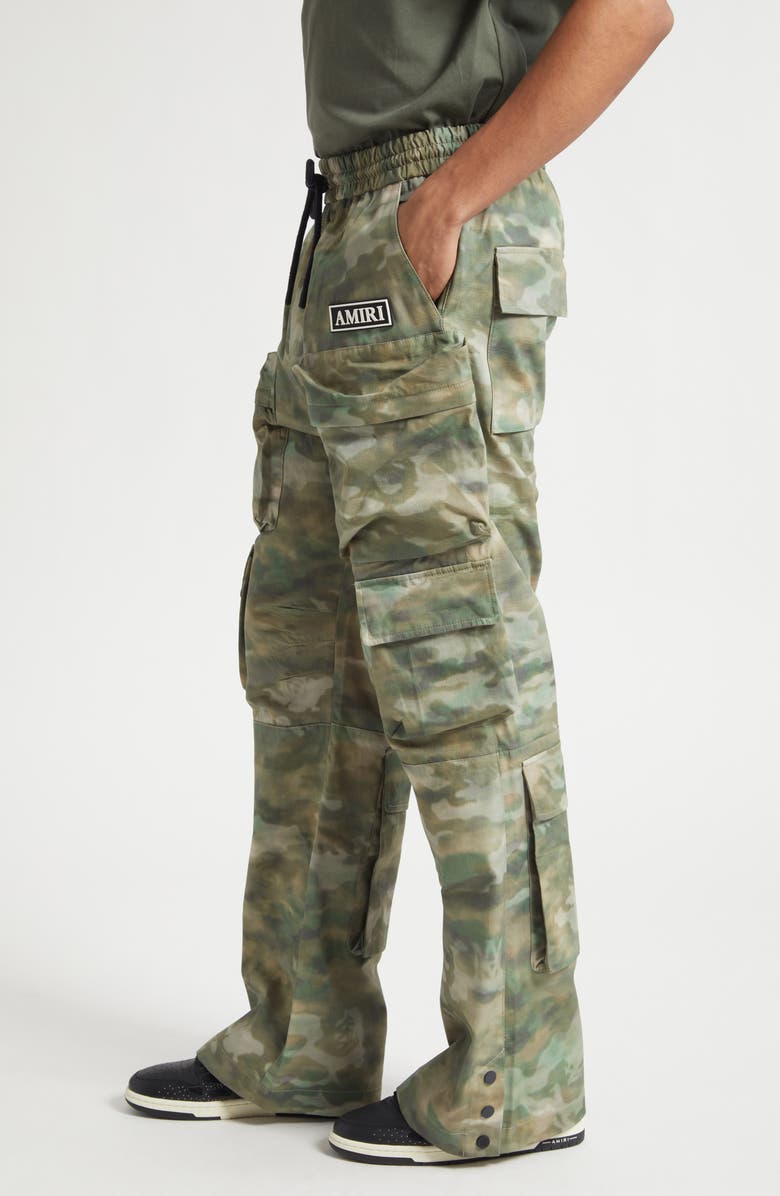 AMIRI Camo Print Drawstring Cargo Pants, Alternate, color, Camo