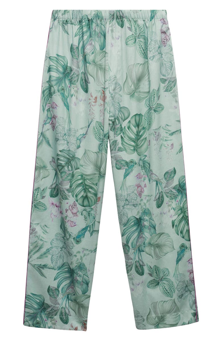 MANGO Tropical Print Cotton Pants, Alternate, color,